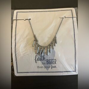 Brand new thirty one fringed fabulous necklace 
Silver tone